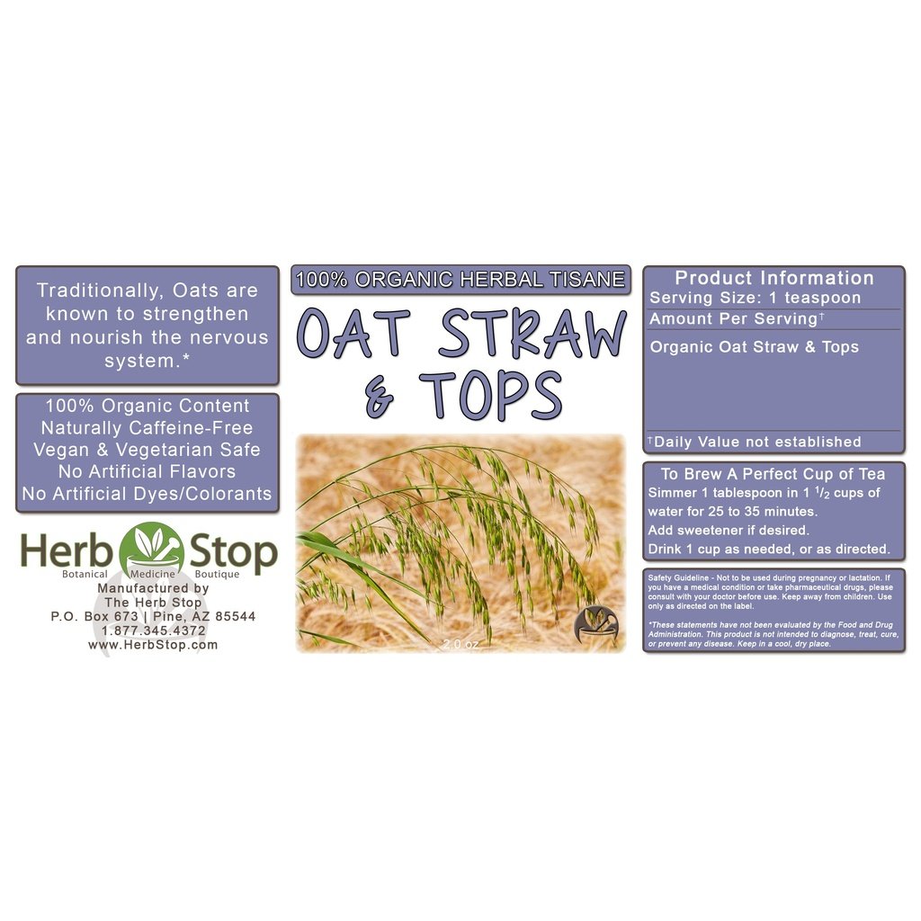 Oat Straw & Tops Loose Leaf Herbal Tea Label