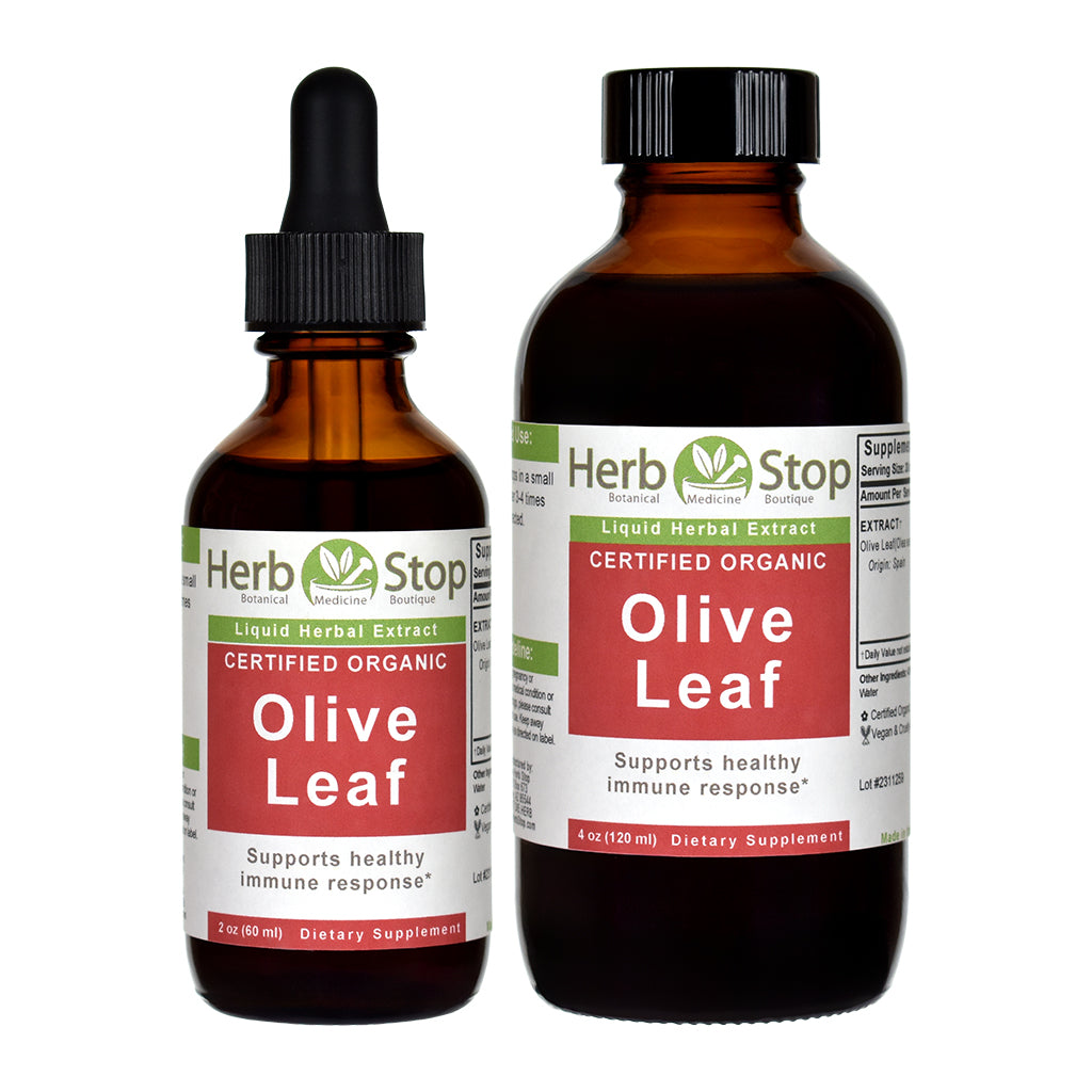 Organic Olive Leaf Liquid Extract Bottles