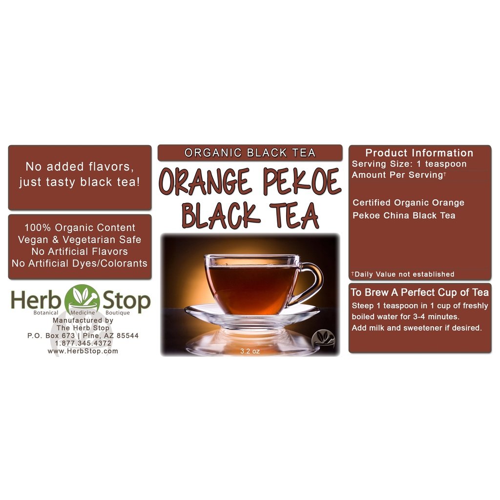 Orange Pekoe Loose Leaf Black Tea Label