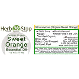 Organic Sweet Orange Essential Oil Label