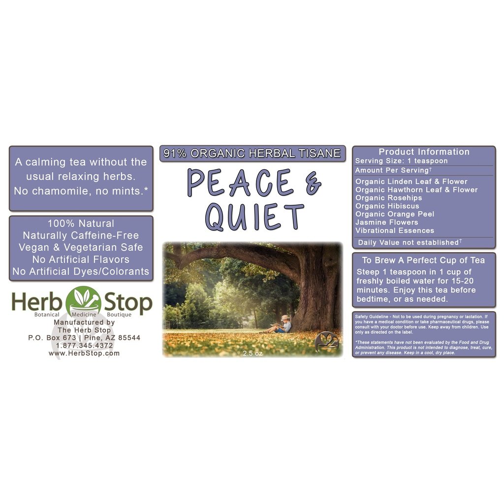 Peace & Quiet Loose Leaf Herbal Tea Label