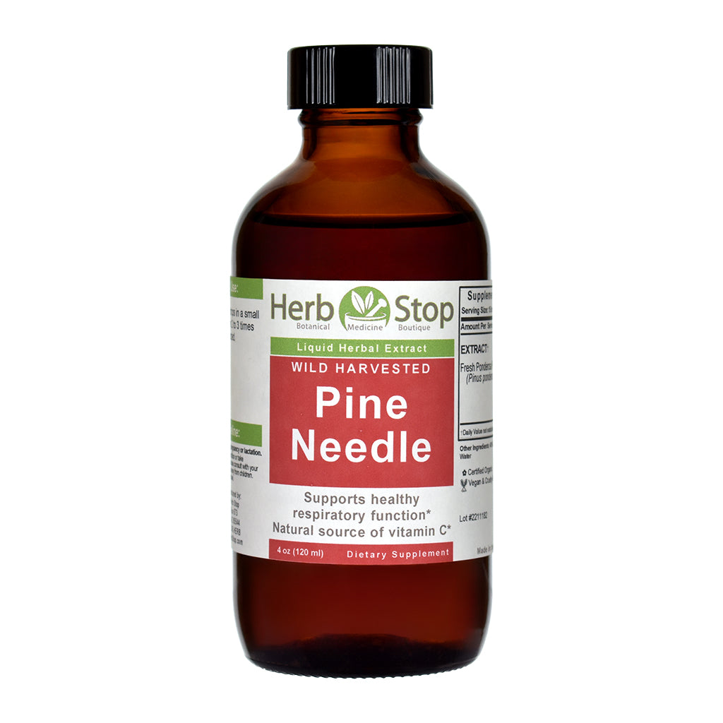Wild Harvested Pine Needle Liquid Extract 4 oz Bottle