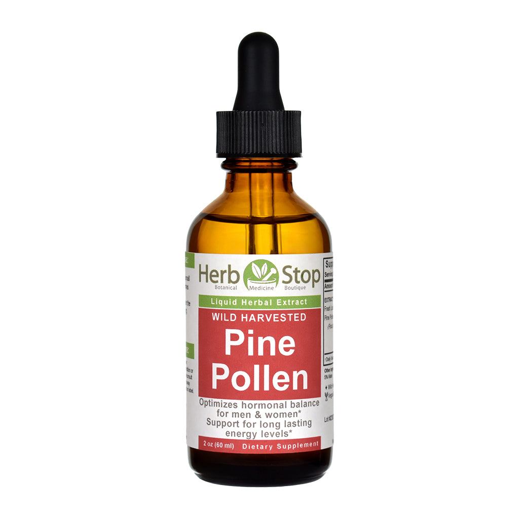 Wild Harvested Pine Pollen Liquid Extract 2 oz Bottle