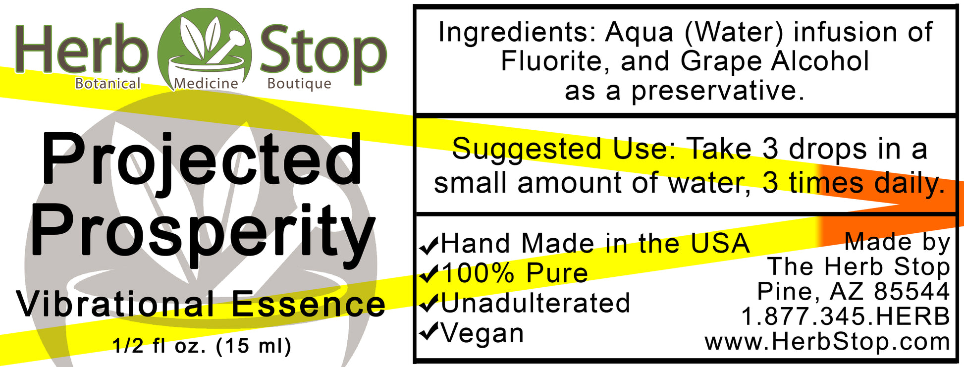 Projected Prosperity Vibrational Essence Label