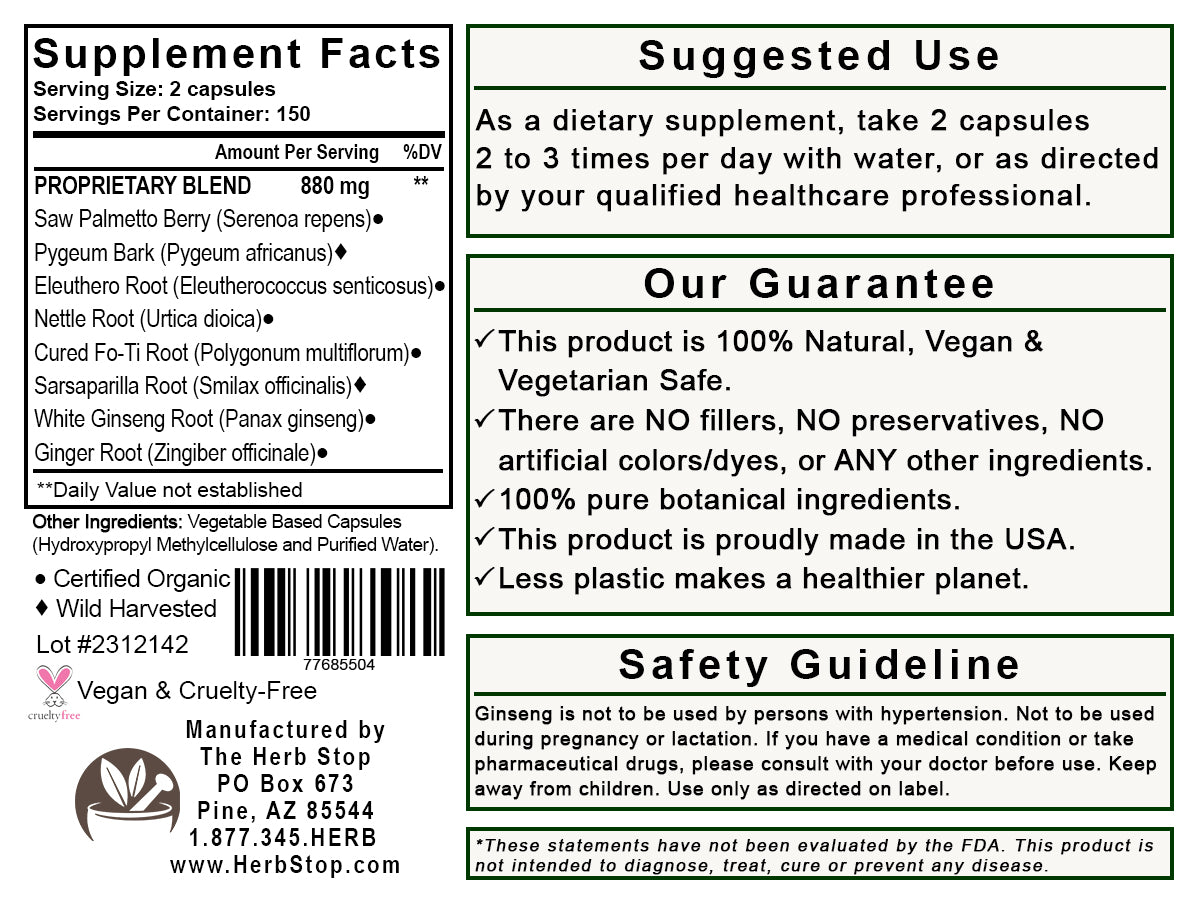 Pros Balance Capsules Label - Back