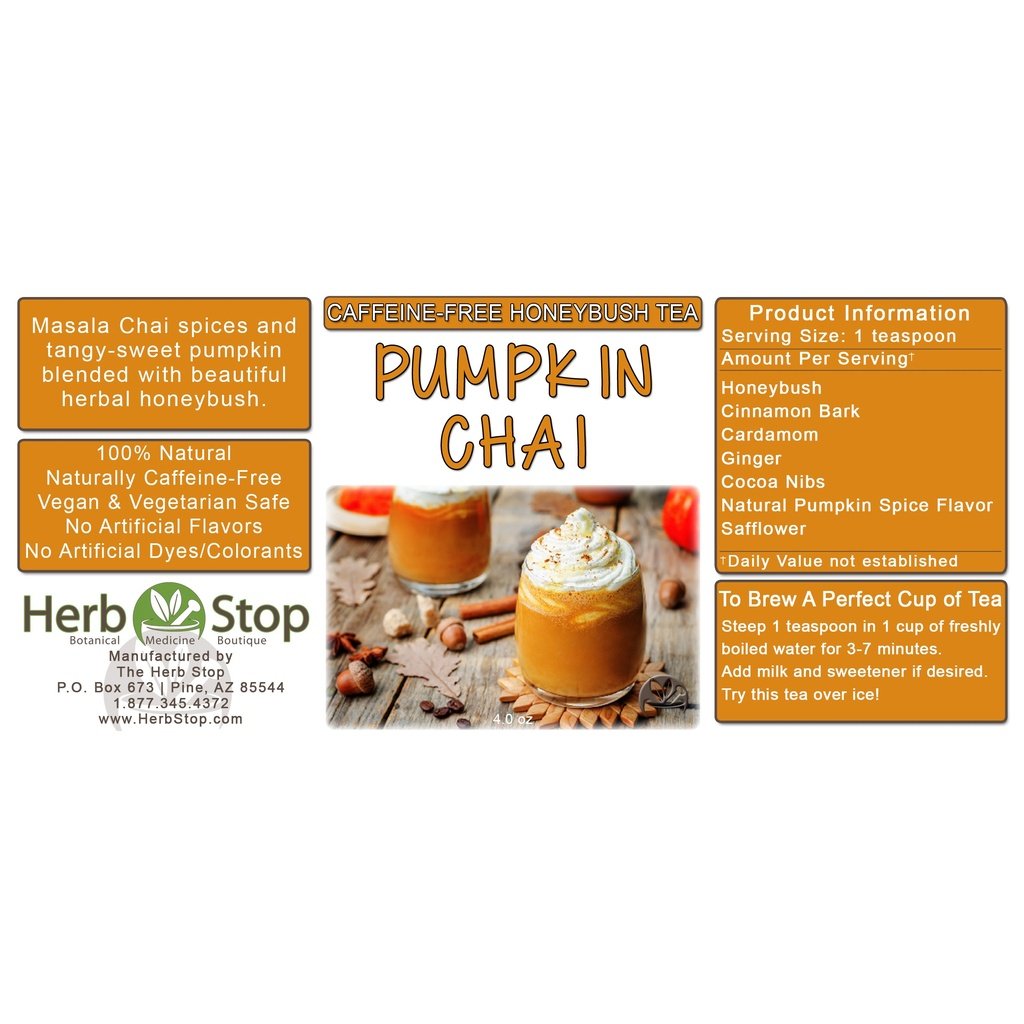 Pumpkin Chai Loose Leaf Honeybush Tea Label