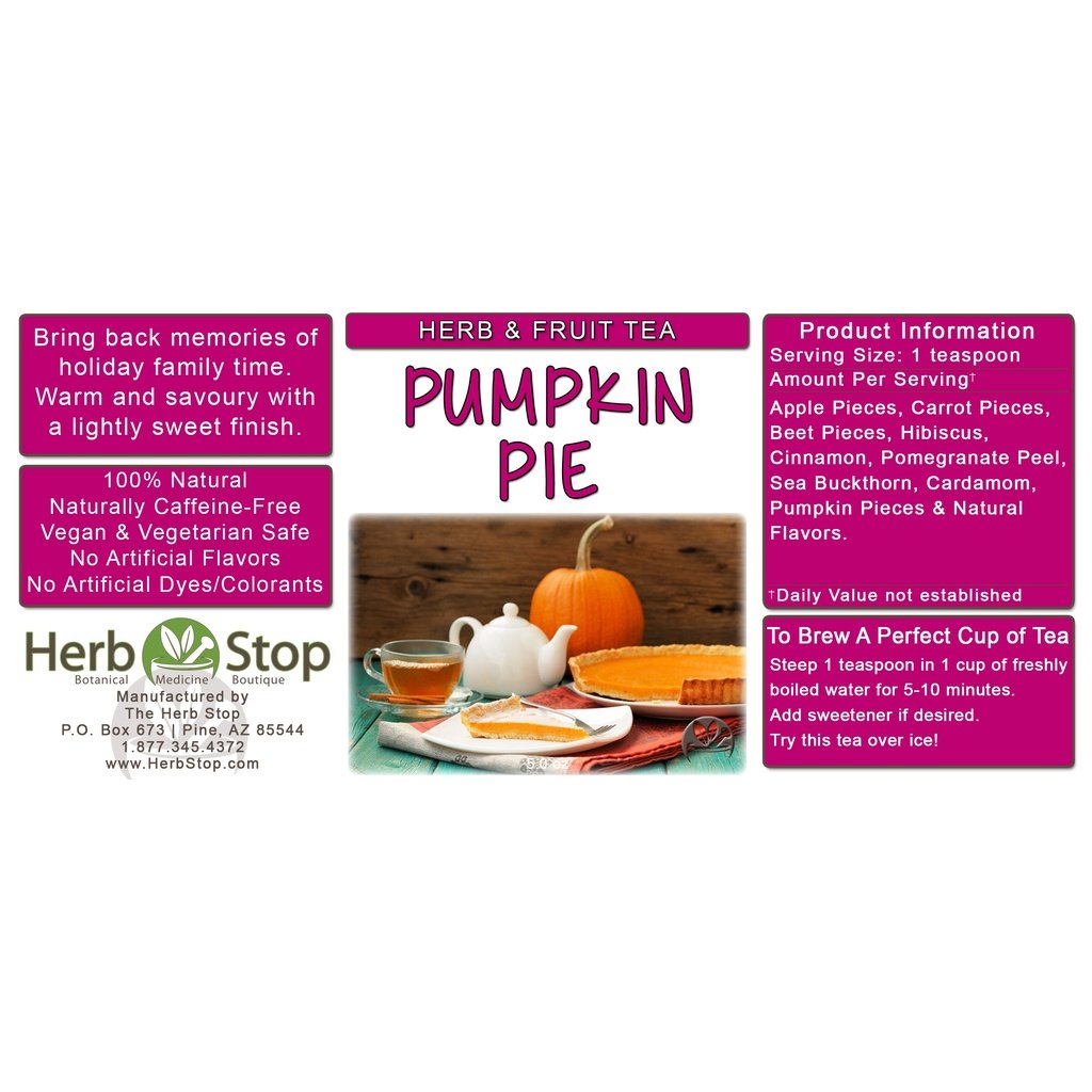 Pumpkin Pie Loose Leaf Herb & Fruit Tea Label