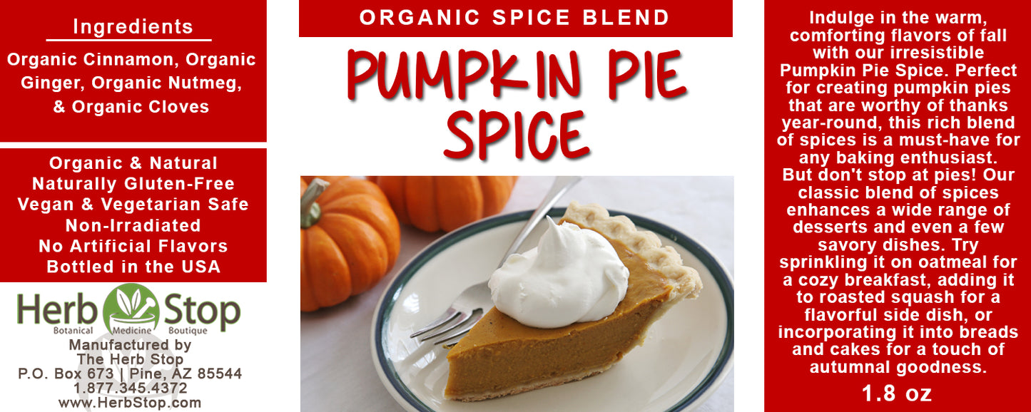 Organic Pumpkin Pie Spice Label