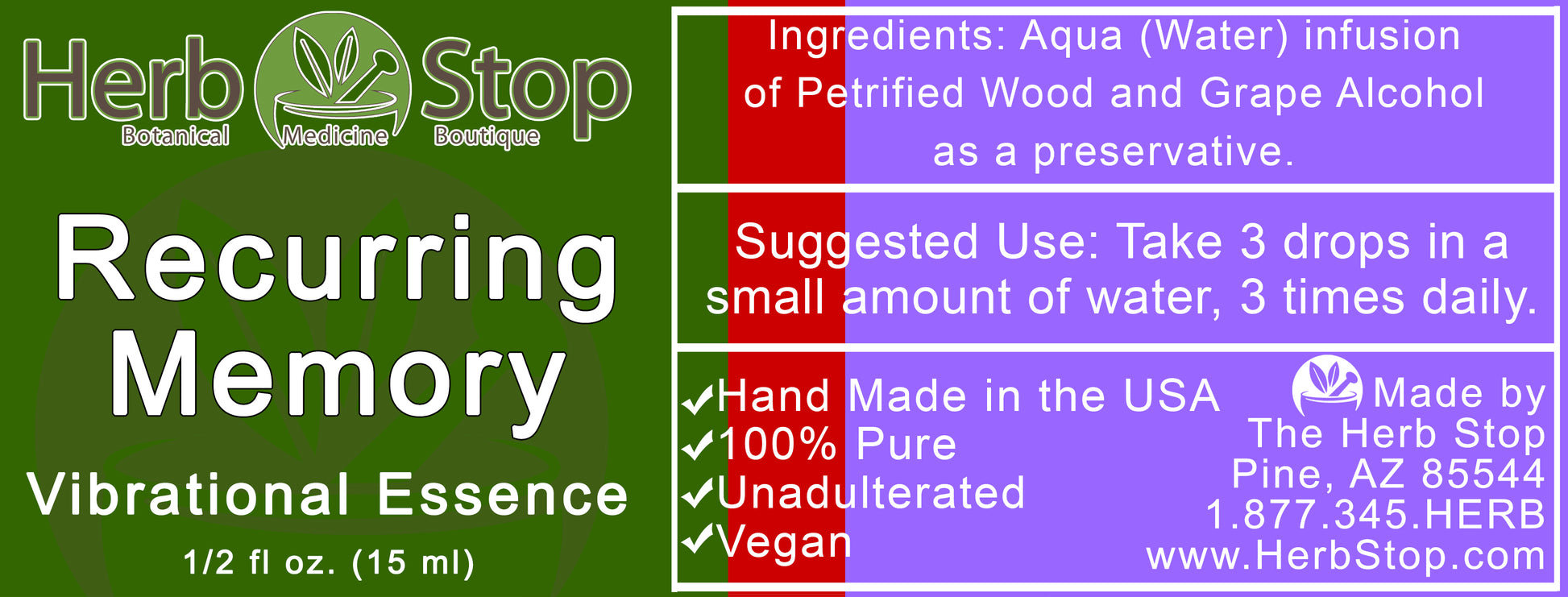 Recurring Memory Vibrational Essence Label