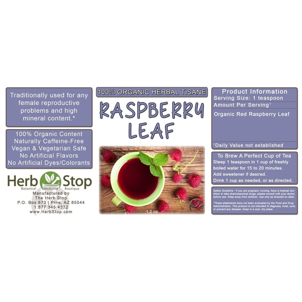 Red Raspberry Loose Leaf Herbal Tea Label