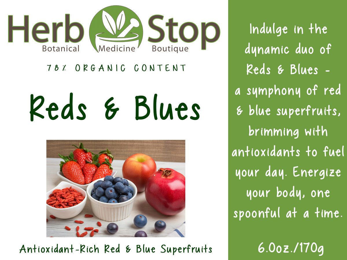 Organic Reds & Blues Fruit Powder - Label