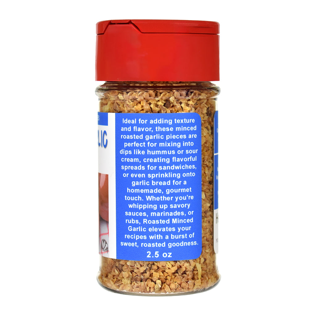 Organic Roasted Garlic Minced Spice Jar - Right Side