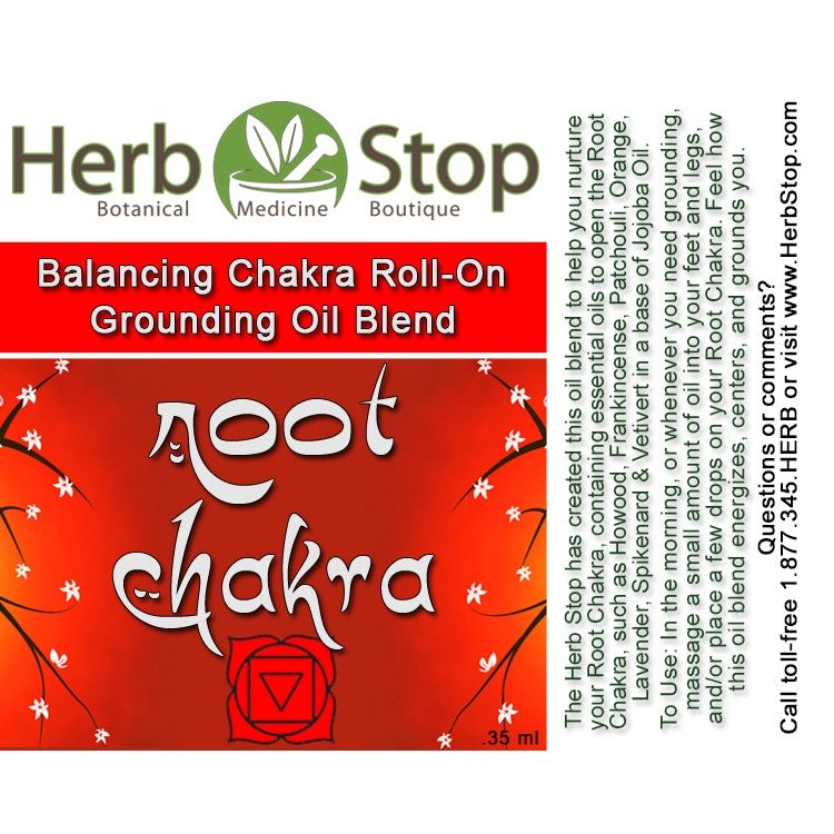 Root Chakra Aromatherapy Roll-On Label