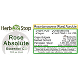Rose Absolute Essential Oil Label