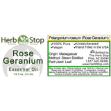 Rose Geranium Essential Oil Label