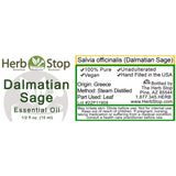 Dalmatian Sage Essential Oil Label