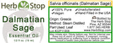 Dalmatian Sage Essential Oil Label