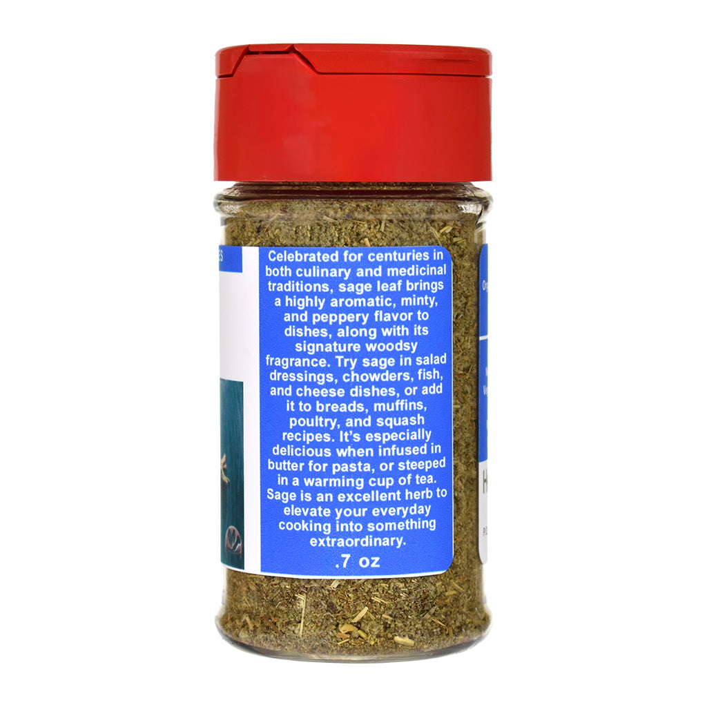 Organic Sage Leaf Spice Jar - Right Side
