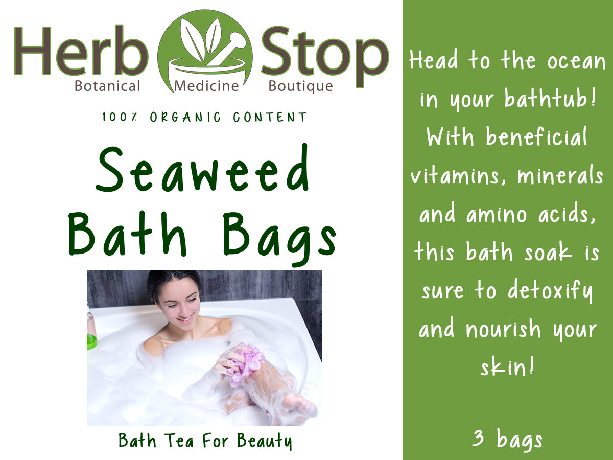 Organic Seaweed Bath Bags Label - Front