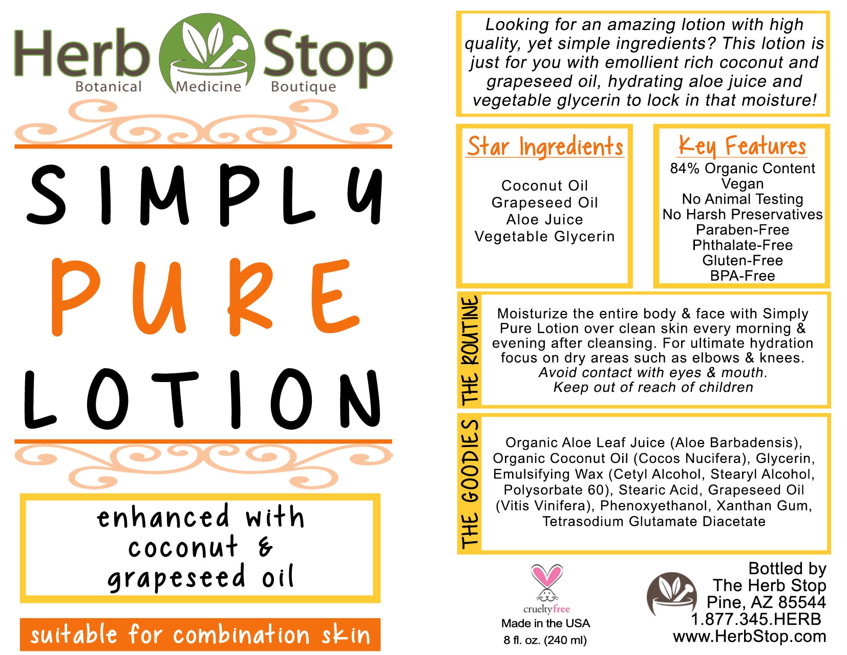 Simply Pure Lotion Label