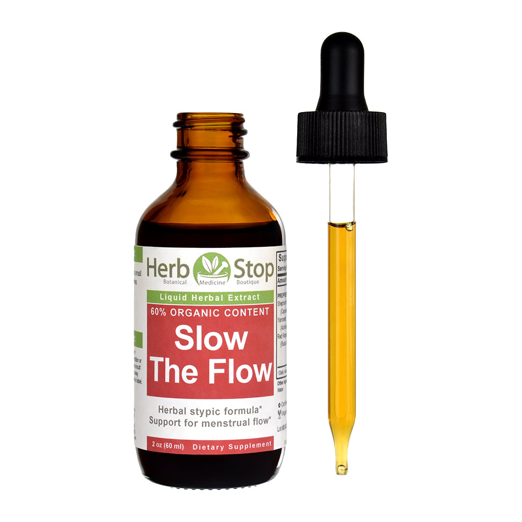 Slow The Flow Liquid Extract 2 oz - Open with Dropper