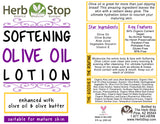 Softening Olive Oil Lotion Label