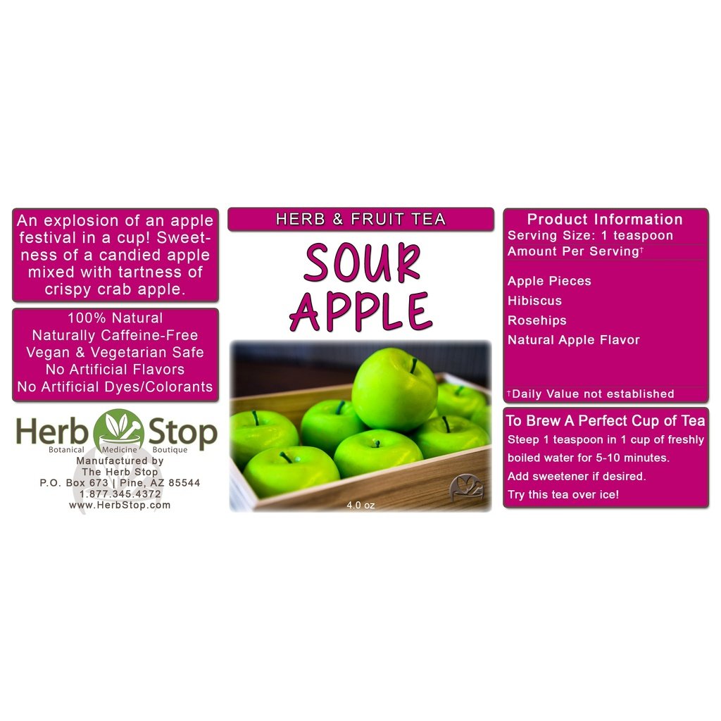 Sour Apple Loose Leaf Herb & Fruit Tea Label