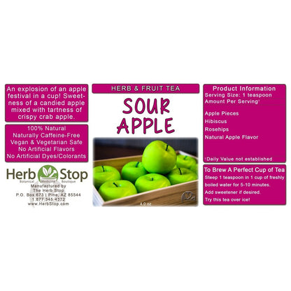 Sour Apple Loose Leaf Herb & Fruit Tea Label
