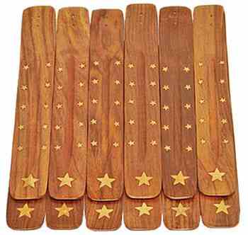 Wood Incense Burner with Stars (Ash Catcher)
