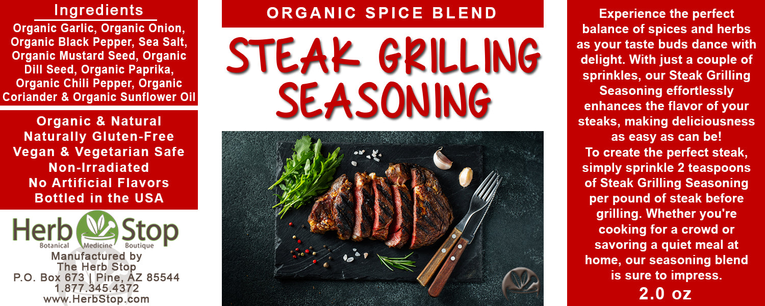 Organic Steak Grilling Seasoning Label