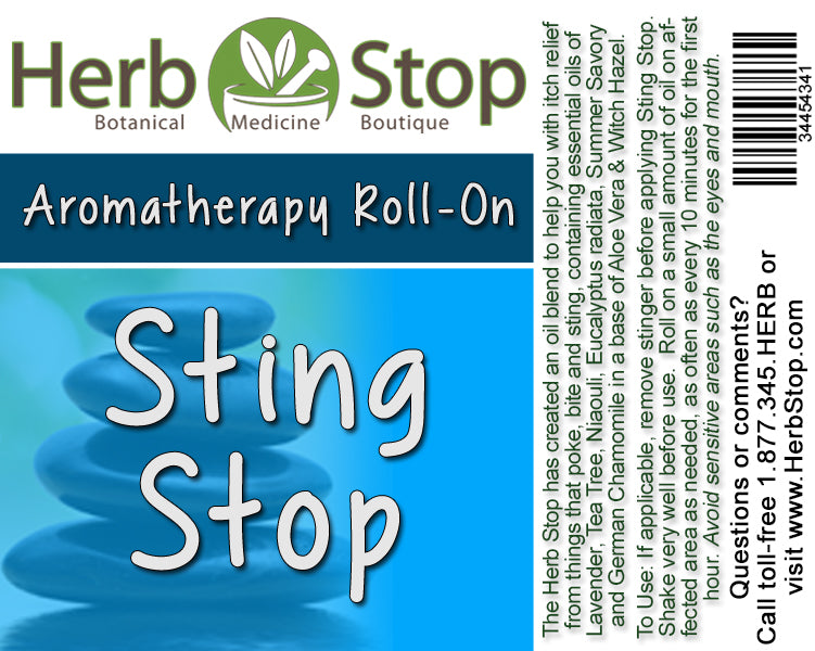 Sting Stop Aromatherapy Roll-On Label