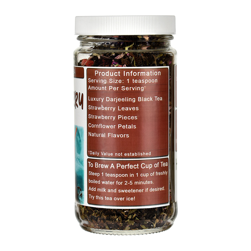 Strawberry Darjeeling Loose Leaf Black Tea Jar - Right