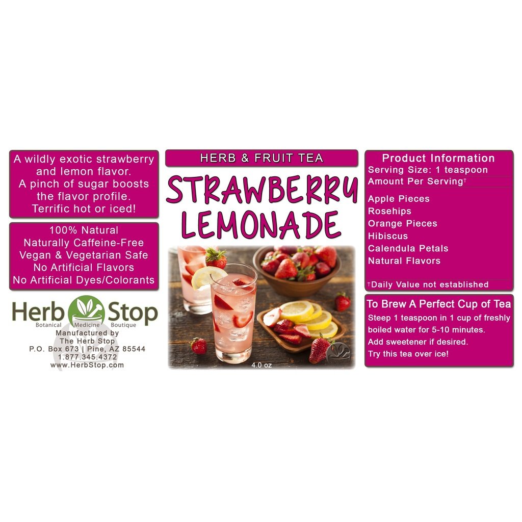 Strawberry Lemonade Loose Leaf Herb & Fruit Tea Label