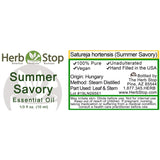 Summer Savory Essential Oil Label