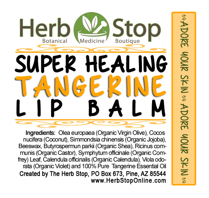 Super Healing Tangerine Lip Balm Label