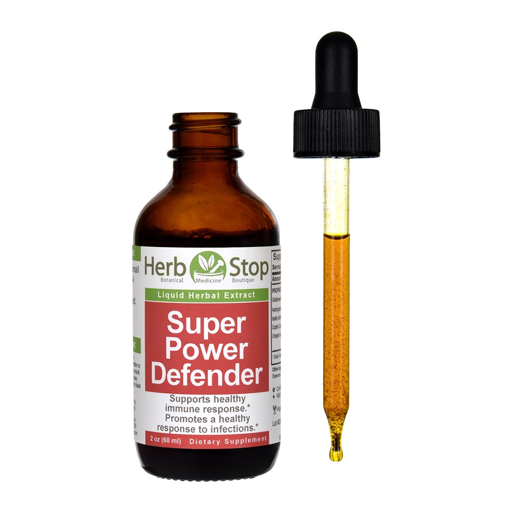 Super Power Defender Liquid Extract 2 oz Bottle - Open