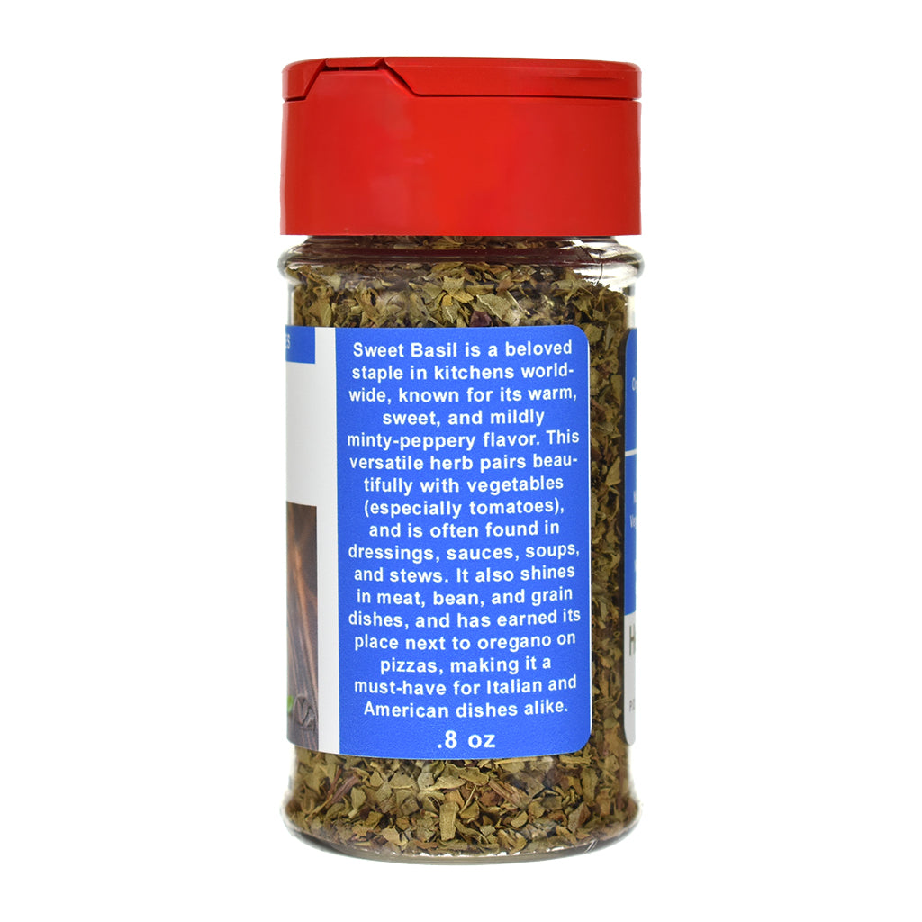 Organic Sweet Basil Spice Jar - Right Side