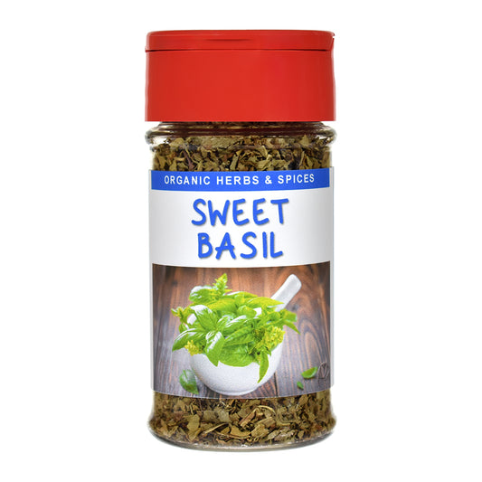 Organic Sweet Basil Leaf Spice Jar