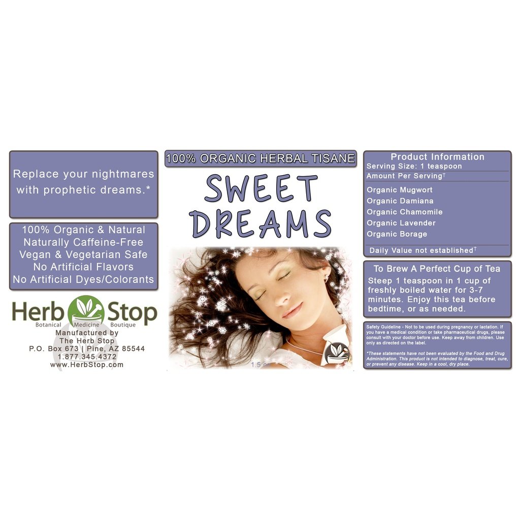 Sweet Dreams Loose Leaf Herbal Tea Label