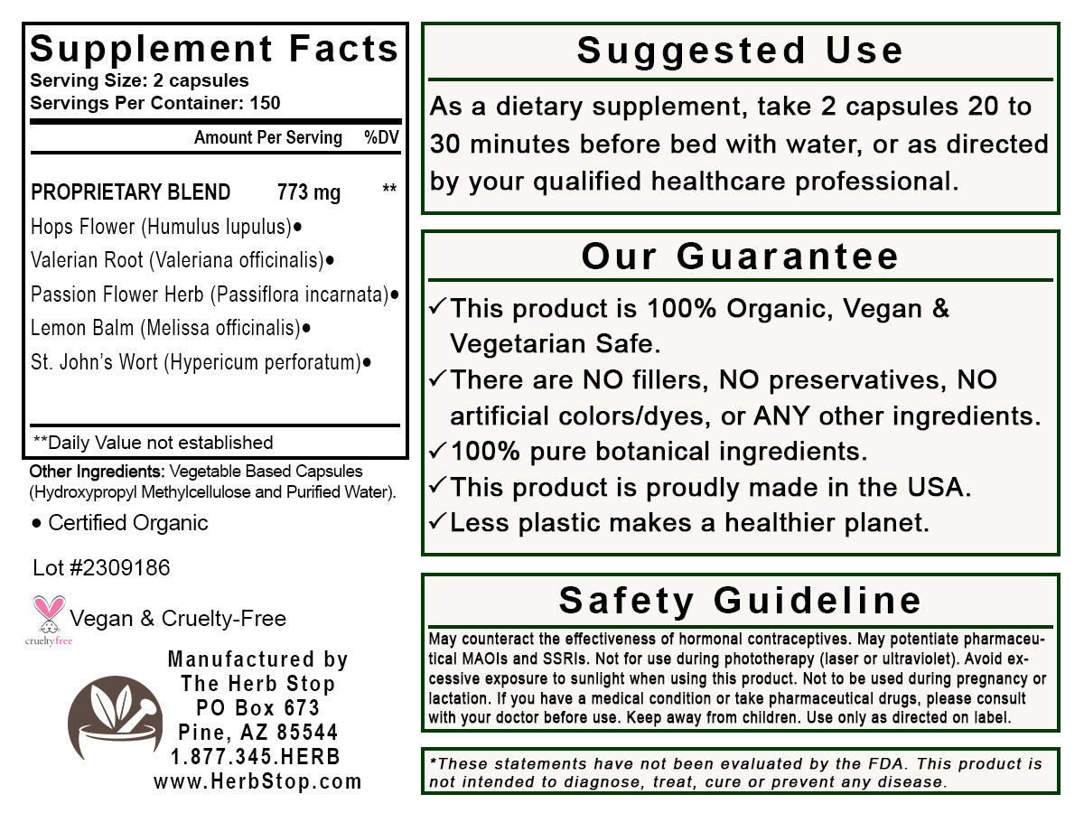 Sweet Dreams Are Made of Z's Capsules Label - Back