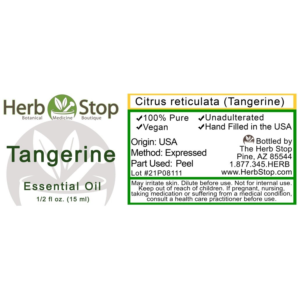 Tangerine Essential Oil Label