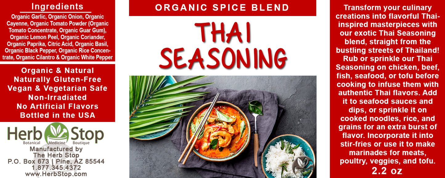 Organic Thai Seasoning Label