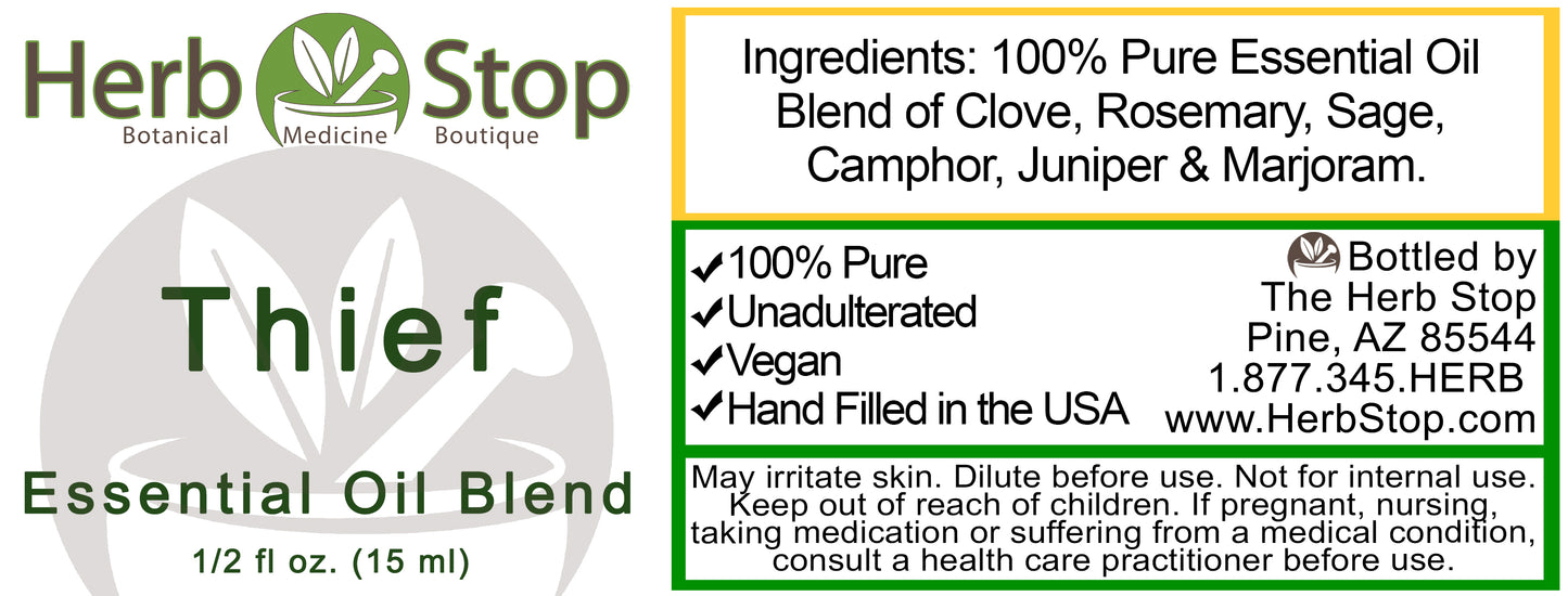 Thief Oil Concentrate Essential Oil Label