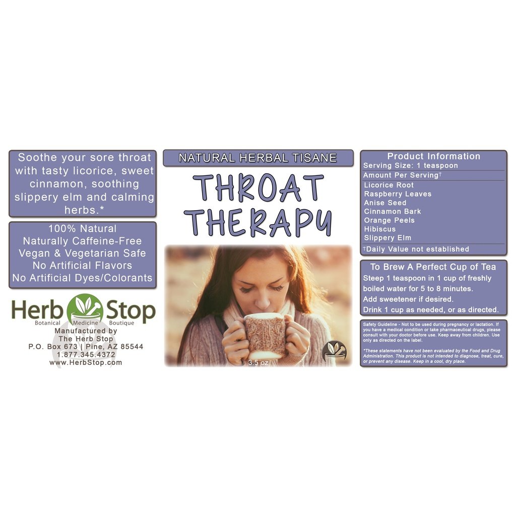 Throat Therapy Loose Leaf Herbal Tea Label