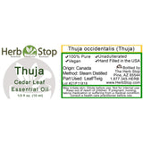 Thuja Essential Oil Label