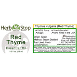 Red Thyme Essential Oil Label