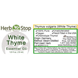 White Thyme Essential Oil Label