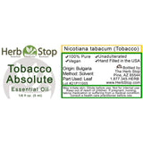 Tobacco Absolute Essential Oil Label