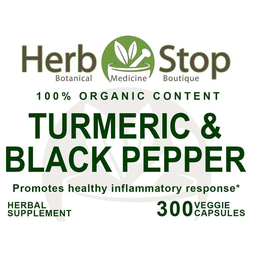 Turmeric & Black Pepper Capsules Label - Front
