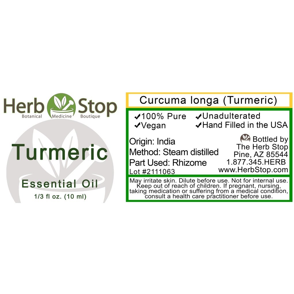 Turmeric Essential Oil Label